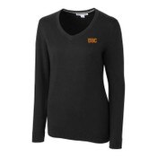 USC Trojans Women's Black Lakemont V-Neck Sweater